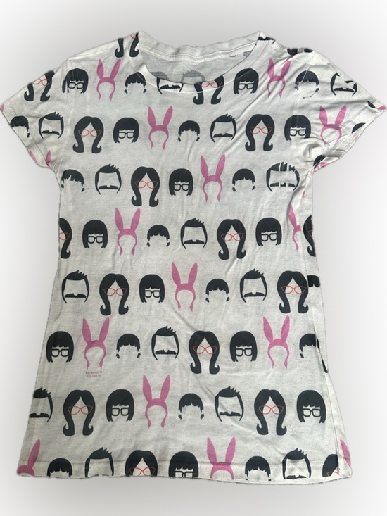 Tops - Bob's Burgers graphic t-shirt w Allover Character Print | S | shows some wear